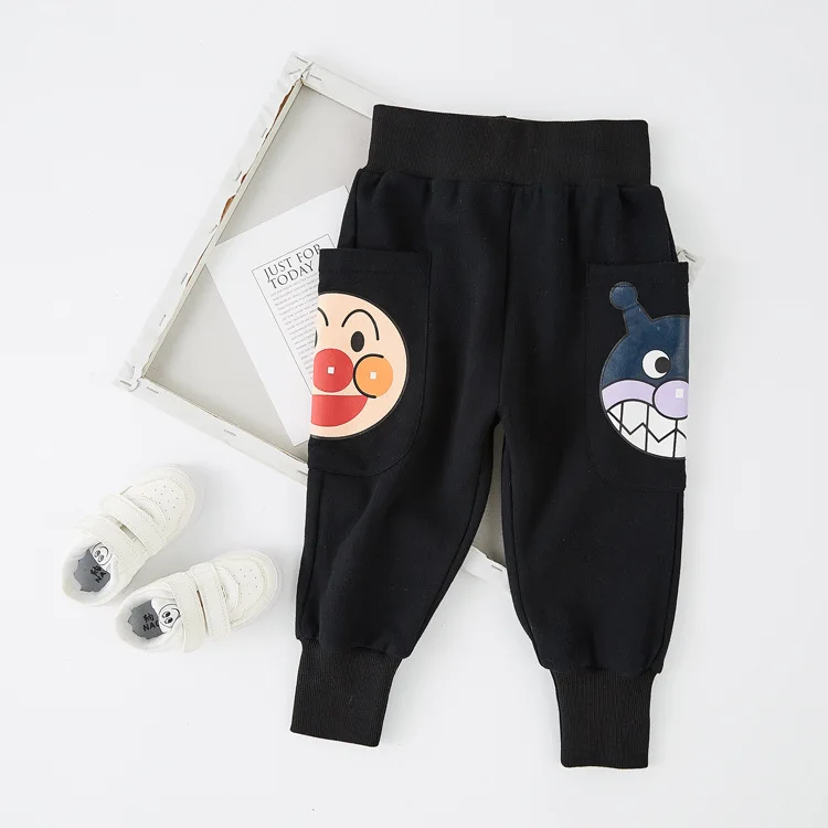 

INS Girls Bread Pants BOY'S Pure Cotton Childrenswear Superman Unisex Spring And Autumn Pants with Velvet Harem Pants Radish Pan