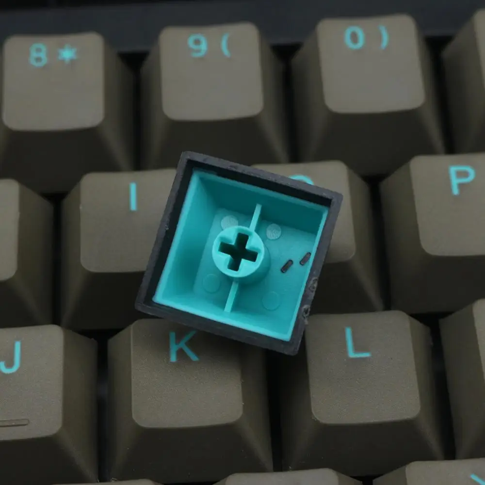 Колпачки для клавиш JKDK Dolch sky Double shot PBT Черные Серые смешанные синие слова 87 104 108