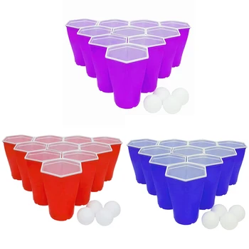 

22Pcs Party Mug with 6 Balls Beer Pong Party Cups Beer Mug Extra Strong Plastic Mug Plastic Mug Camping
