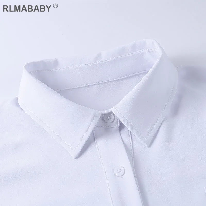 Boyfriends Loose Sexy White Blouse Shirts Elegant Turn-Down Collar Lantern Sleeve Oversize Women Blouse Casual Fashion Shirts