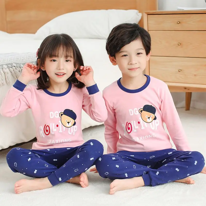 Зимний Ночной костюм пижама для мальчиков детская одежда для сна рождественские пижамы с длинными рукавами одежда для маленьких девочек детские пижамы Infanti