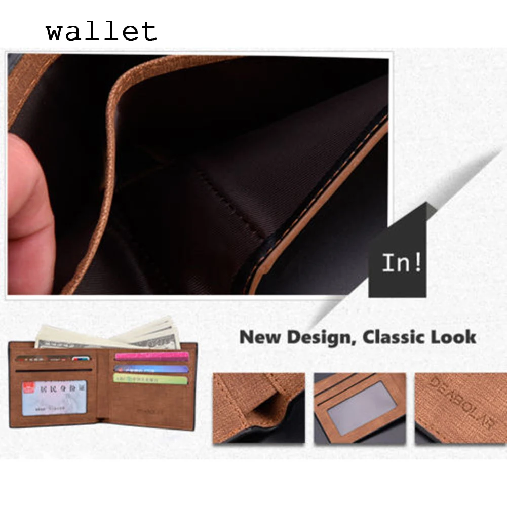 Роскошный высококачественный мужской кошелек из искусственной кожи, двойной бумажник, держатель для кредитных карт, клатч