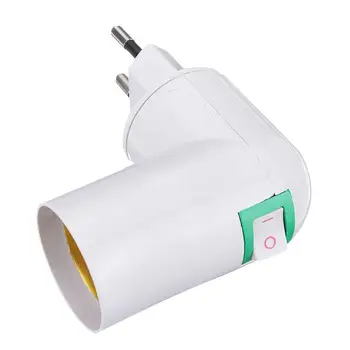 

Fashion EU Plug Lamp Holder 360 Degrees Rotate E27 Socket Light With Converter Holder ON/OFF Button LED C9F1