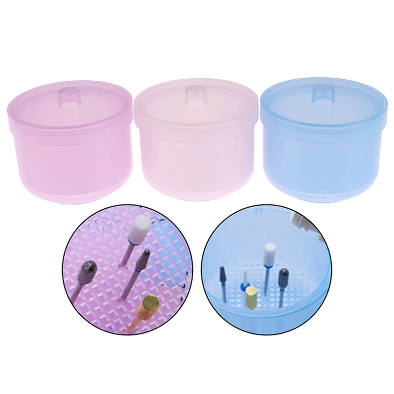 3 цвета сверла для дизайна ногтей стерилизатор для очистки дезинфекции коробка для хранения шлифовальной головки Маникюрный Инструмент круглый чистый чехол