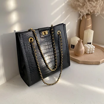 

YL Crocodile Pattern Crossbody Bag 2020 Fashion High Quality Leather Women's Designer Handbag Lock Chain Shoulder Messenger Bag
