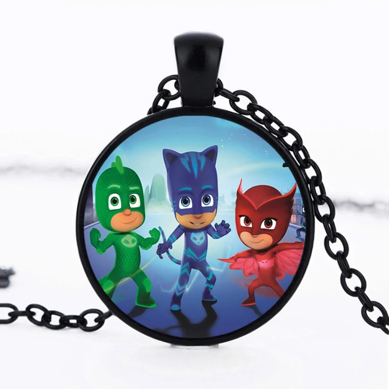 PJ Masks Costume Necklace Anime Cartoon Accessories Pendant Catboy Owlette Gekko Toys Pj Mask Juguete Time Gem Sweater Chain S63