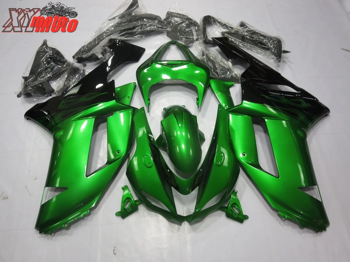 

Motorcycle ABS Fairing Kit For Kawasaki ZX6R 636 2007-2008 Injection Full Fairings ZX-6R 07-08 Green Bodyworks