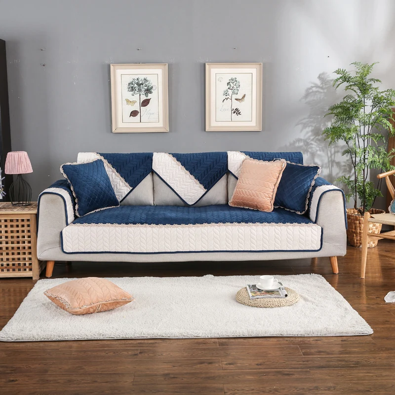 

Non-slip Plush velvet Sofa Cover for living room Slipcover Seat European modern Style Couch Cover Sofa Towel furniture Decor