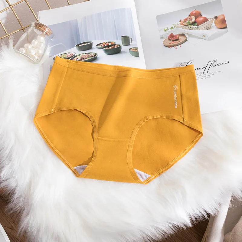 New Women's Underwear Cotton Large Size High-Waist Comfortable Antibacterial Seamless Girl Briefs Panties Breathable Underwear