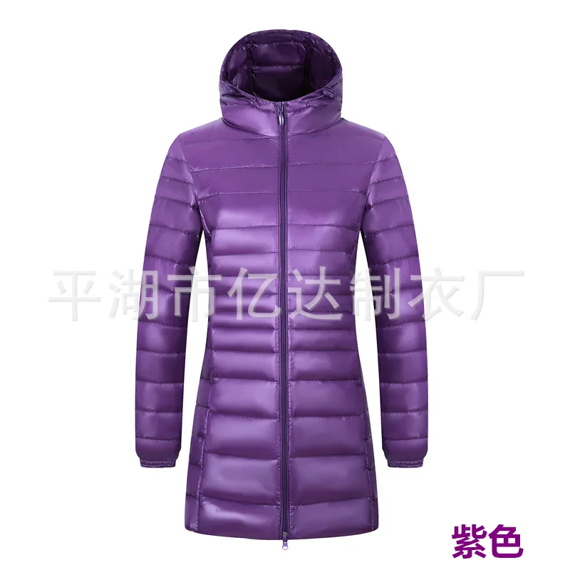 purple-hood AYUNSUE, осенне-зимнее пальто, женская одежда, ультра-светильник, пуховик на утином пуху, теплое пальто, парка, верхняя одежда размера плюс 4XL 5xl, ropa mujer T4999 - Цвет: purple-hood