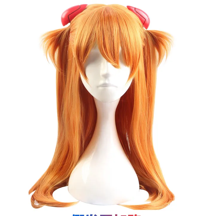 only wig Аниме EVA фигурка Asuka Langley Soryu готическое платье лолиты Косплей Костюм Униформа костюм для Хэллоуина для W - Цвет: only wig