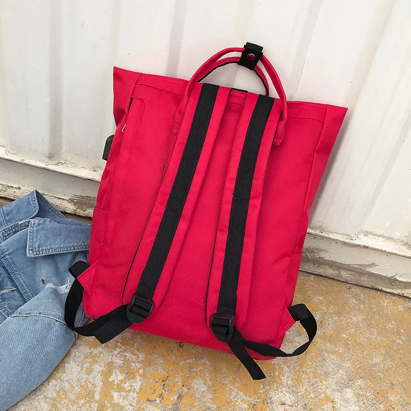 

2019 New Style USB Backpack Women's Versatile Learn Shoulder Bag/ Hand Bag Dual Purpose Multi-functional Backpack Large Capacity