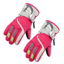 Детские Водонепроницаемые зимние лыжные перчатки для мальчиков и девочек; теплые уличные перчатки для верховой езды; ветрозащитные Нескользящие варежки с пряжкой