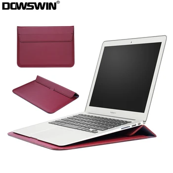 

PU Leather Sleeve Case For Macbook Pro 13 15 15.4 Laptop Case Bag For Macbook Air 11 12 13.3 A1466 Sleeve Pouch Bag with Stand