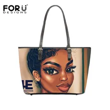 FORUDESIGNS, черные, африканские женские сумки через плечо, повседневные женские Сумки из искусственной кожи, Большая вместительная сумка-мессенджер для девушек