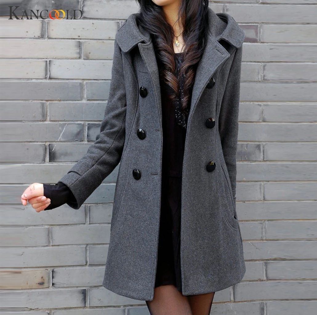 

KANCOOLD coats MINIMALIST STYLE Casual Medium And Long Jacket Double-Breasted Hooded Thick new coats and jackets women 2019Sep20