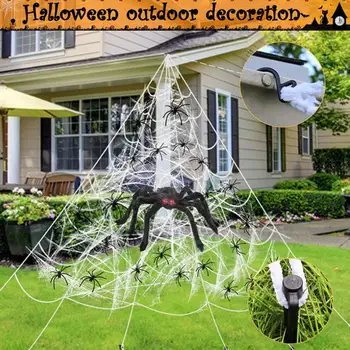 

Cobweb Halloween Scene Props White Stretchy Spider Web for Haunted House Scary Party Horror Halloween Party Decoration