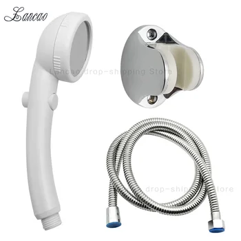 

Luxury Set White Hand Shower with On/Off Pause Switch shower head with Water Control Button High-pressure water-saving Rain
