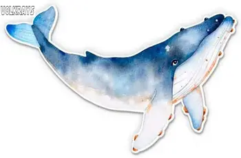 

Volkrays Whale Watercolor Beautiful Vinyl Car Sticker Waterproof Decal for Auto Laptop I-Pad Phone Helmet Hard Hat,7cm*7cm