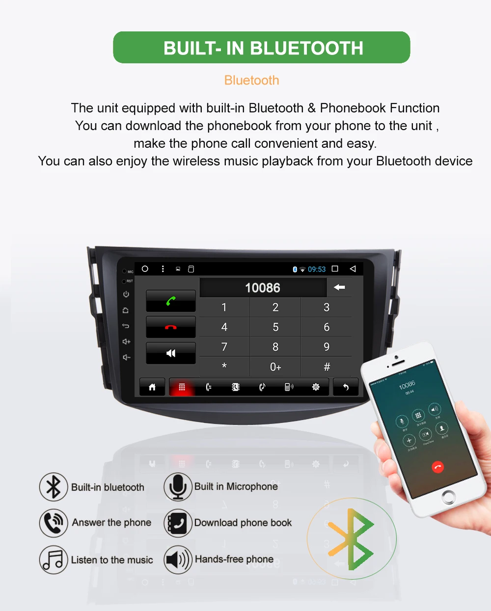 Discount Bonroad Double Din Android 9.0  Octa Core  Car Multimedia Player For TOYOTA RAV4  Car Radio Stereo, DVD Player GPS Navigation 5