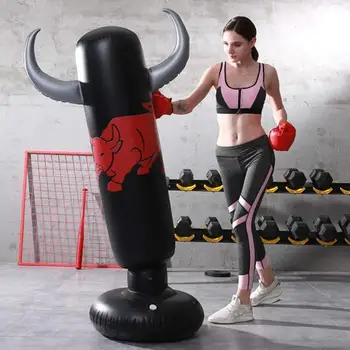 

1.6M Three-dimensional Inflatable Boxing Column Adult Children Inflatable Modeling Cartoon Sandbag Tumbler Decompression Fi K9Y8