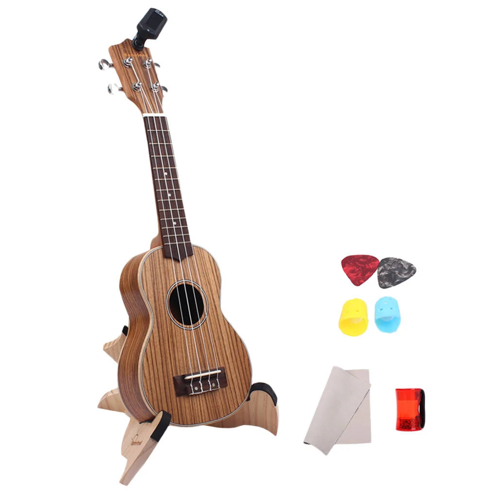 Мини Zebrawood Сопрано Ukelele 21 дюймов Гавайский стиль гитары яркий тон набор