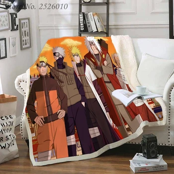 

NEW Throw Blanket Anime Naruto 3D Velvet Plush Blanket Bedspread for Kids Girls Sherpa Blanket Couch Quilt Cover Travel 06
