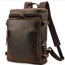 MAHEU, дизайн, кожаный рюкзак для мужчин, 16 дюймов, рюкзак для ноутбука, Воловья кожа, школьная сумка для путешествий, рюкзак, мужская сумка, для походов на открытом воздухе
