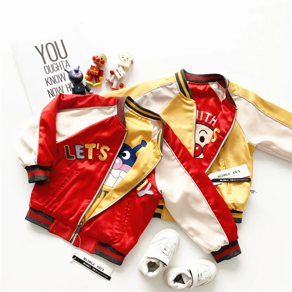 double-sided wear Tonytaobaby/осенне-зимняя одежда новая детская одежда для мальчиков и девочек пальто с героями мультфильмов с обеих сторон для маленьких мальчиков куртка для девочек - Цвет: double-sided wear