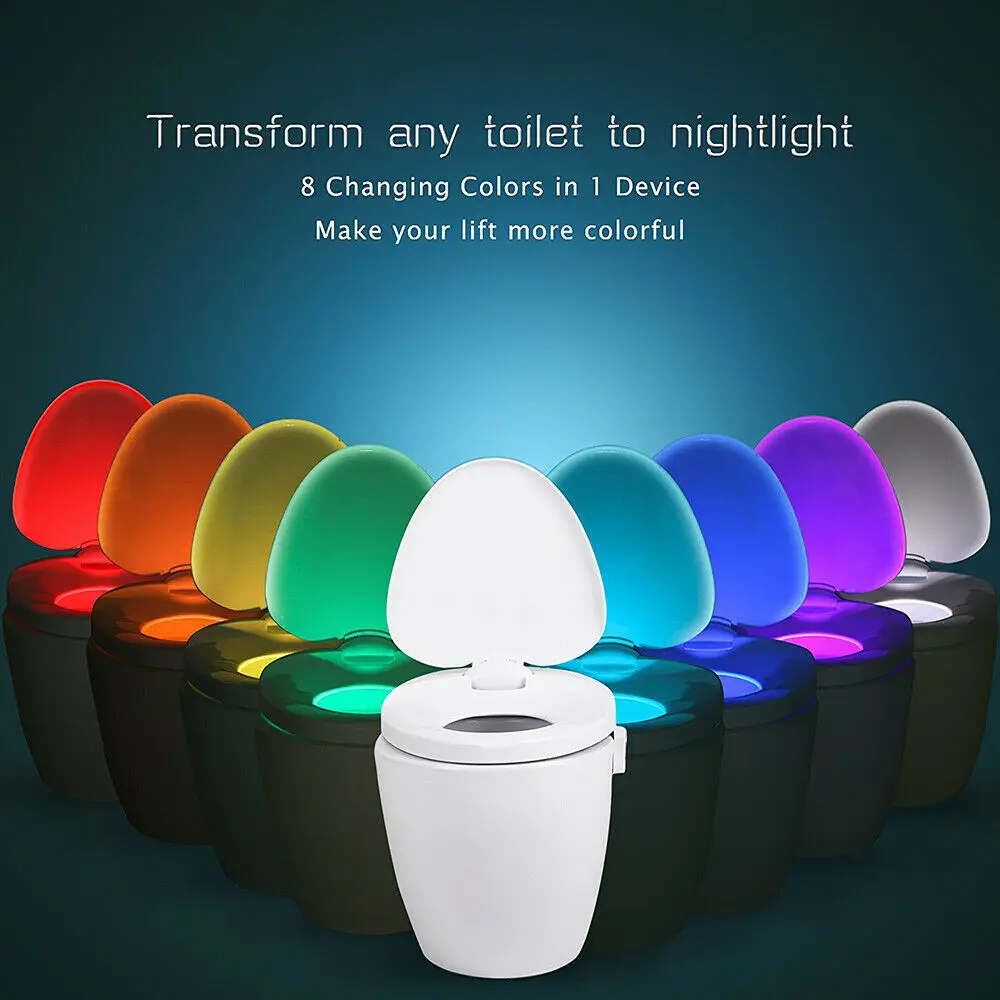 night lights for adults Smart PIR Motion Sensor Toilet Seat Night Light 8 Colors Waterproof Backlight For Toilet Bowl LED Luminaria Lamp WC Toilet Light red night light