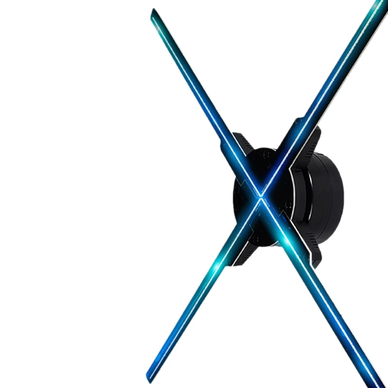 

3D Advertising Machine Holographic Fan Light Projection Display Four-Axis Design Wifi Control Black Abs 51Cm In Diameter Eu Plug