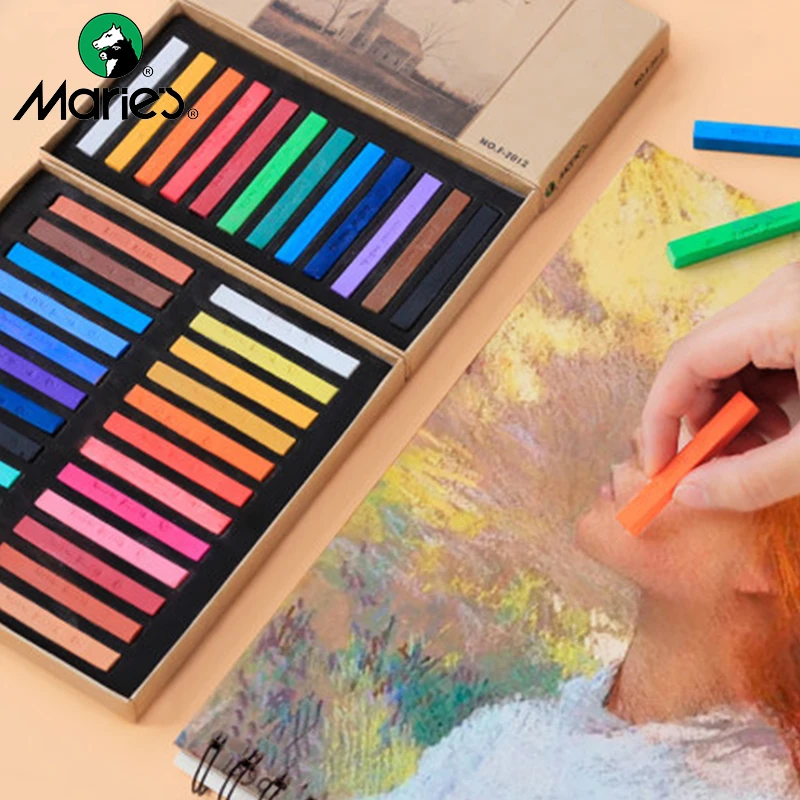 Marie's Dry Masters Pastel Stick Crayons 12/24/36/48 Colors Art Drawing Set Chalk Color Toner Crayon/Brush For Students Supplies|Art Sets| - Aliexpress
