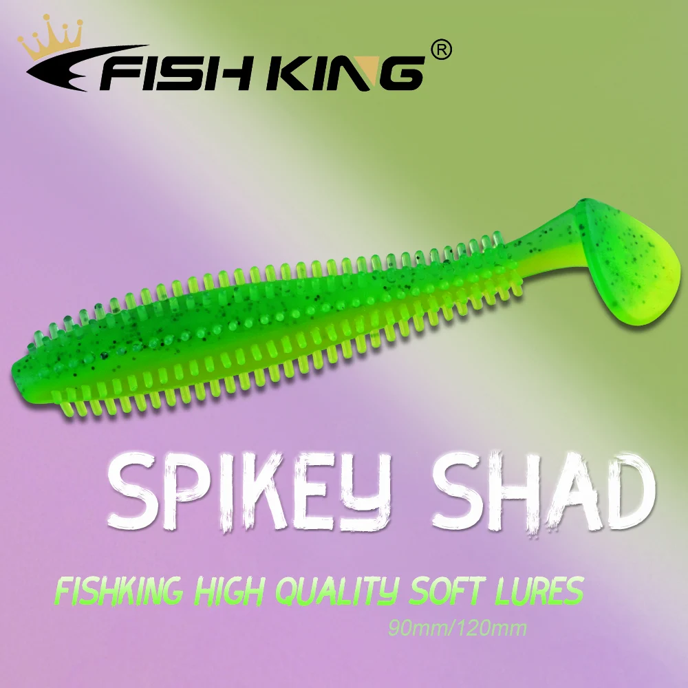 Baits Wobbler Paddle Worm Soft-Lure Grub Fishing Shad-90mm Silicone Spikey 120mm Hedgehog