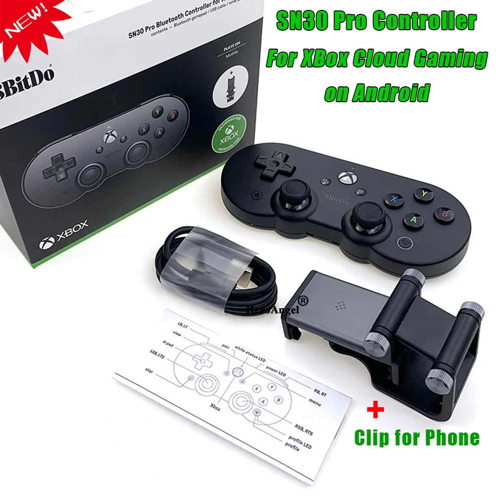 New3st 8bitdo Sn30 Pro Controller For Xbox Gamepad Playing Xbox Cloud Gaming On Your Android Phone Or Tablet Includes Clip Gamepads Aliexpress