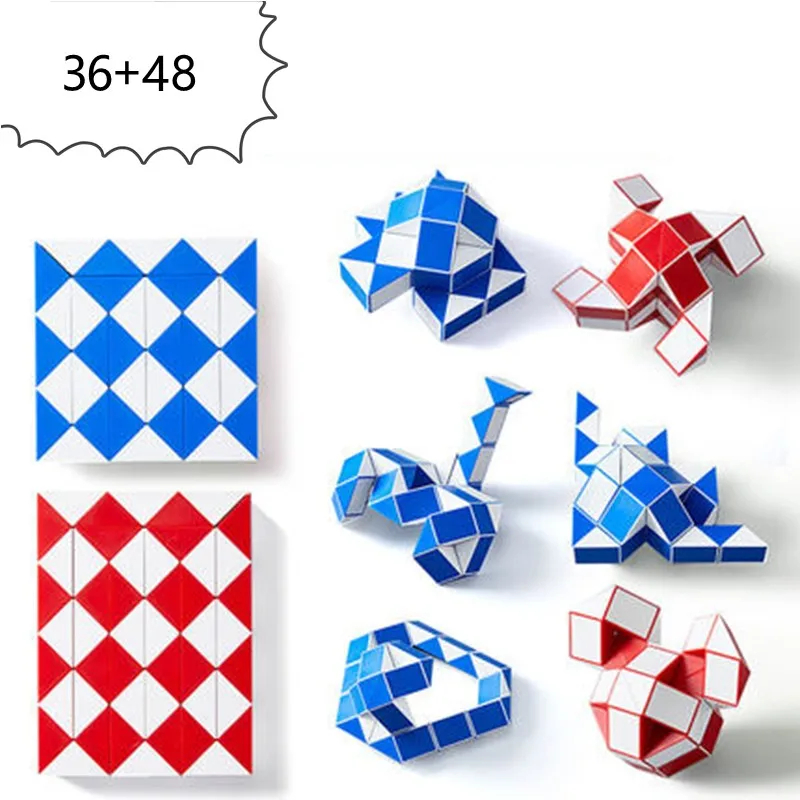 36 add 48 Лучшие продажи Магическая линейка 24/36/48 блоки сегмент Куб DIY головоломки творческая развивающие игрушки подарок полезно для занятий мозга - Цвет: 36 add 48