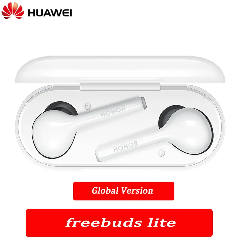 Беспроводные наушники huawei Freebuds lite, водонепроницаемые, с управлением нажатием, Беспроводная зарядка Bluetooth 4,2 - Цвет: global white