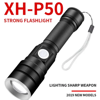 

Xhp50 most powerful flashlight usb Zoom led torch xhp50 18650 battery 4 kinds plugs with bag Best Outdoor Camping Cycling 9
