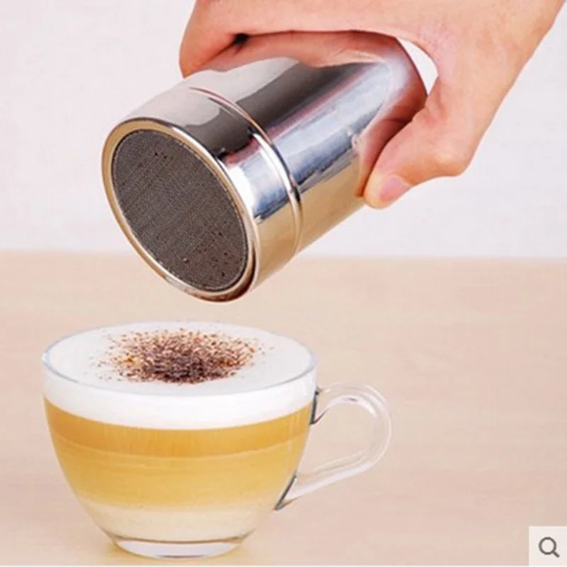 

Fancy Coffee Powder Duster Stainless Steel Sprinkle Cocoa Cinnamon Powder Coffee Dusters