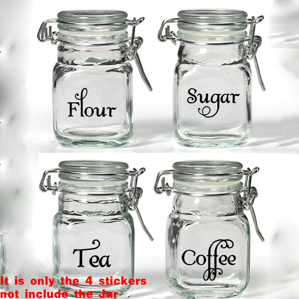 Flour and Sugar 1 each vinyl decal stickers for kitchen container jars