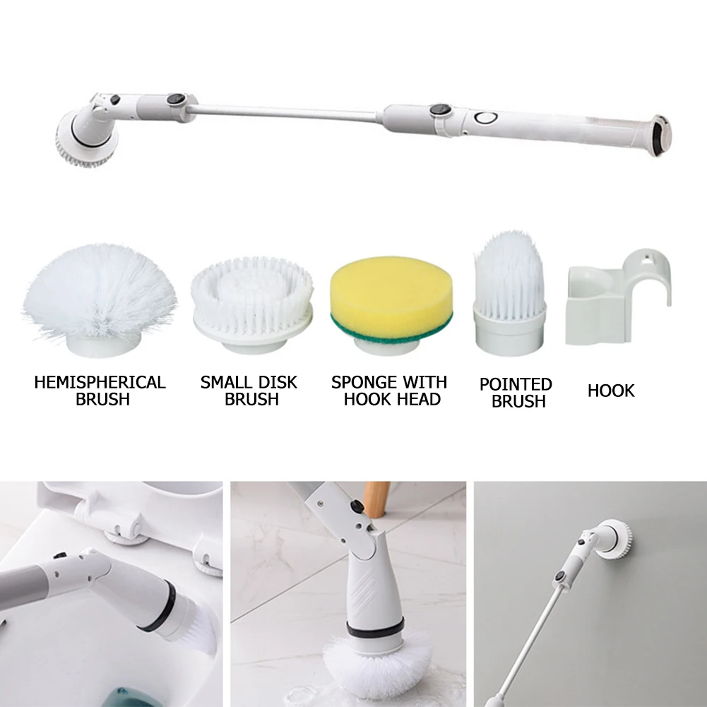 Electric Cleaning Turbo Scrub Brush Household Cordless Bathroom Kitchen Window Wall Tools Set | Дом и сад
