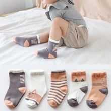 5Pairs Infant Baby Socks Autumn for Girls Cotton Newborn Baby Socks Toddler Baby Clothes