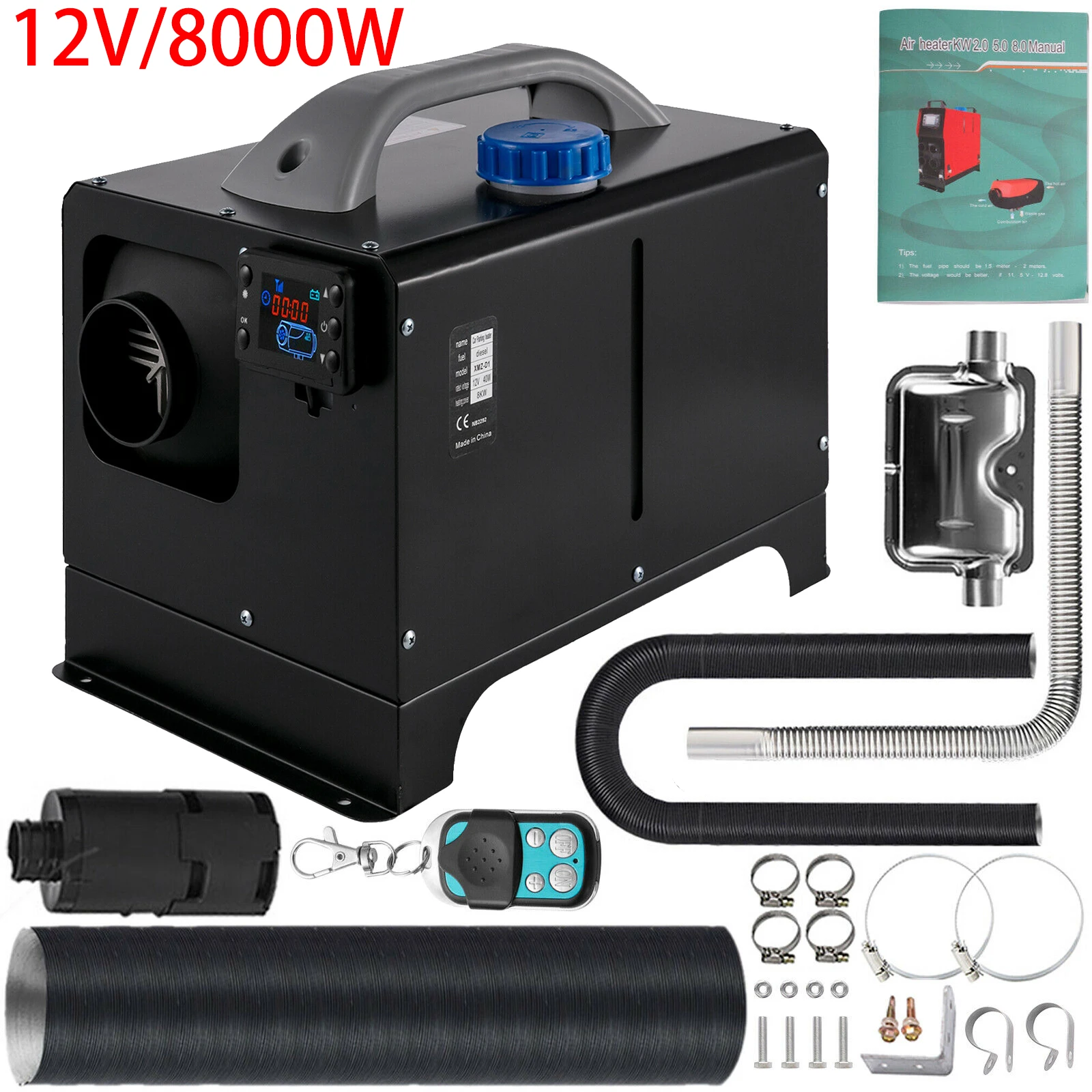 

Autonomous heater 12V for cars Parking Heating Auxiliary Warmer LCD Remote Control pre-heating quickly warm oil-fired 8KW