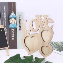 Деревянная фоторамка "сделай сам" Любовь Форма прочный мини Семья фоторамка рождественские домашние декоративные предметы Porta Retrato Rahmen 1 шт
