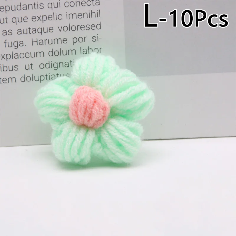 Knitted Flower applique Petals 10Pcs For Clothing DIY Children Hair Clip Sewing Wedding Patches Handmade DIY Crafts Cloth paste knitting supplies knitting material knitting craft supplies