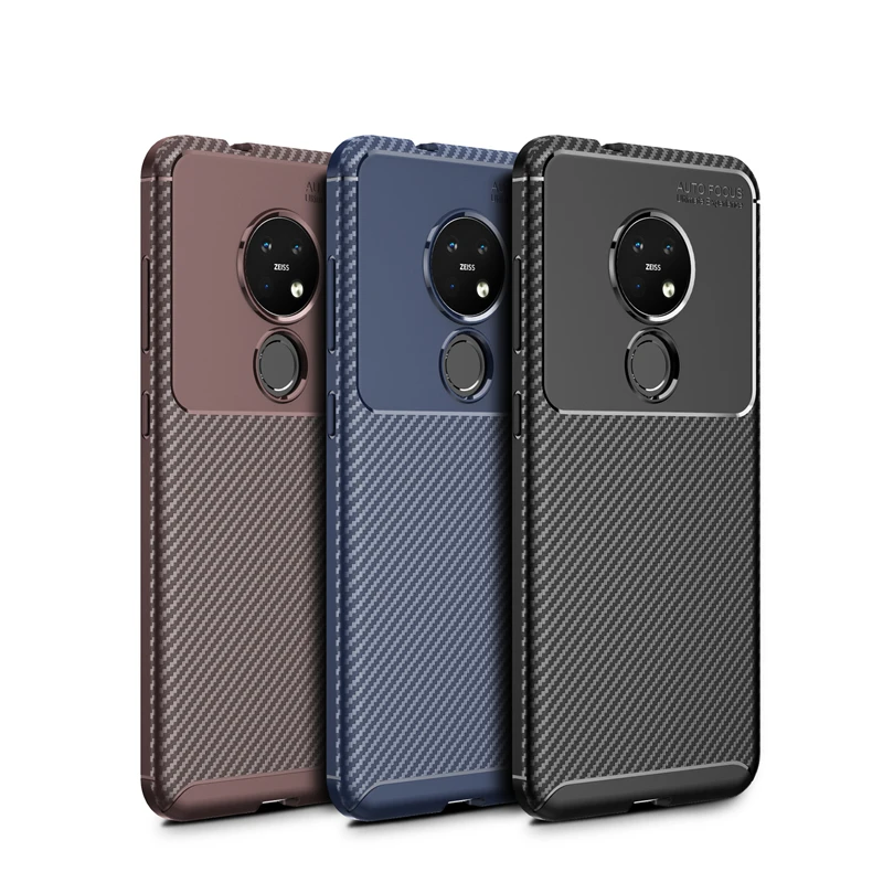 

Luxury Fiber Leather Business Case for Nokia 7.2 Case Soft TPU Silicone Cover for Nokia 6.2 4.2 3.2 2.2 X71 Accessories (XS0311)