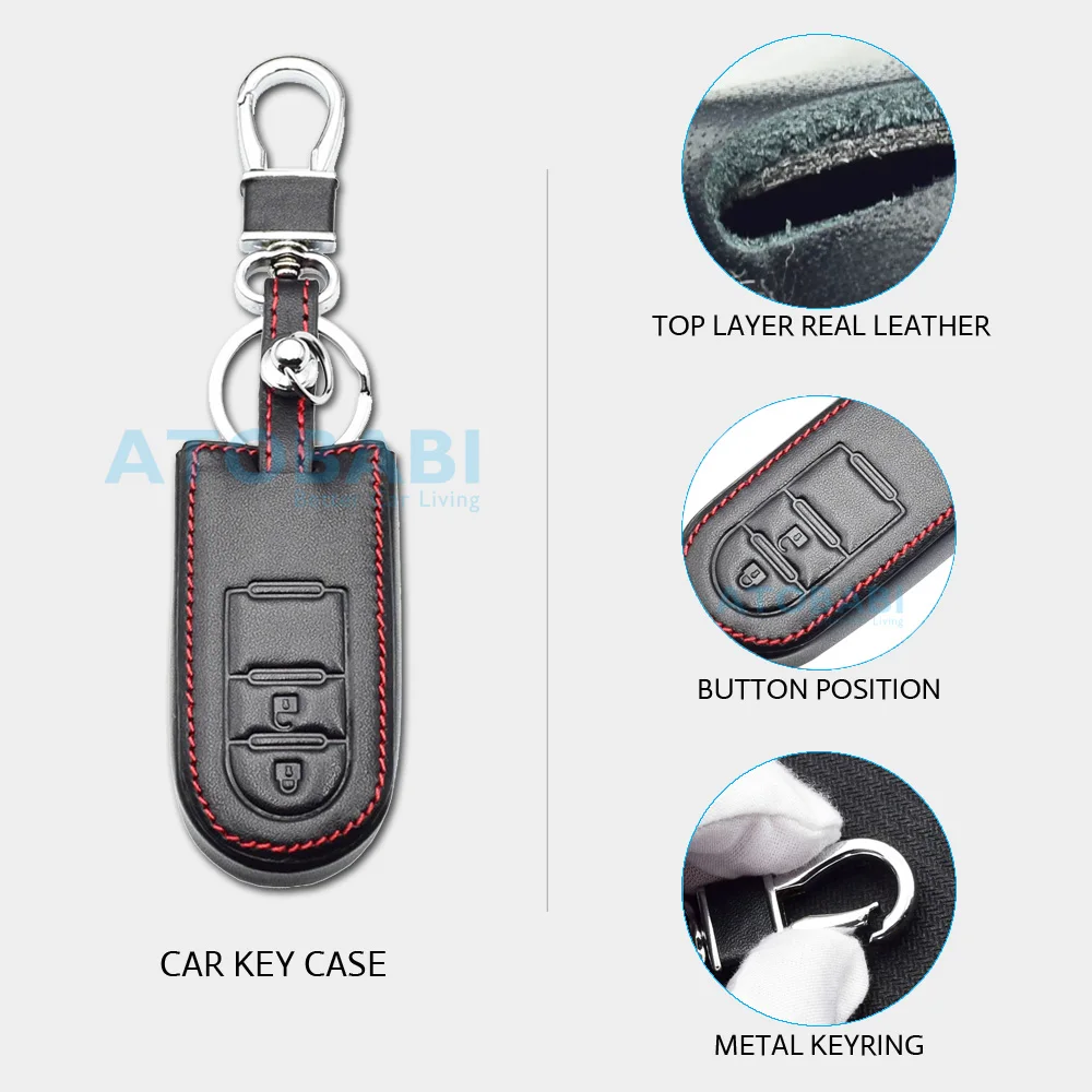 Leather Car Key Case For Toyota Passo Pixis Joy Daihatsu TANTO