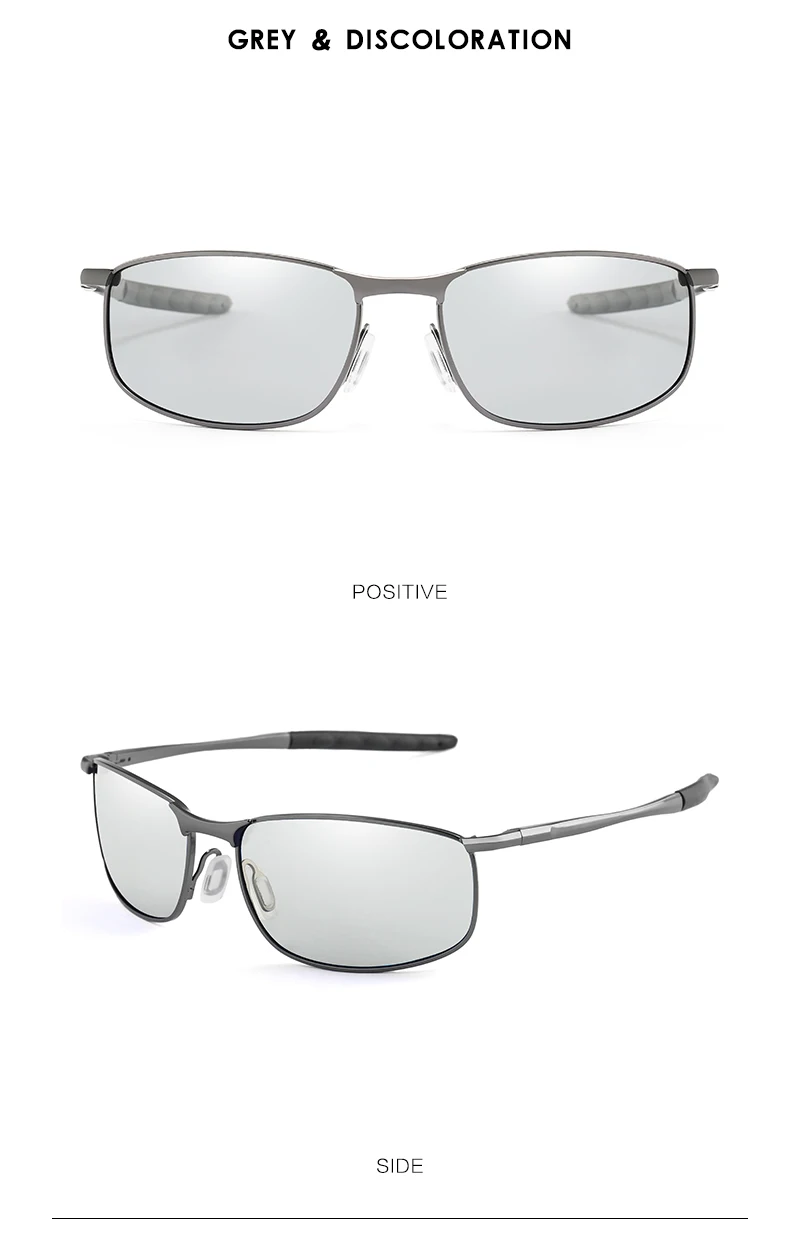 MVBBFJR Модные мужские поляризованные солнцезащитные очки Женские квадратные для вождения в темноте зеркальные очки фотохромные Хамелеон винтажные очки UV400