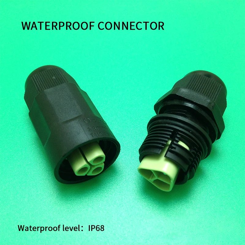 Ip68 Waterproof Connector 3pin 10.5mm 16a 500v Outdoor Led Light Cable