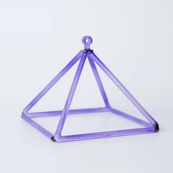 

7Inch Purplr Color Chakra Clear Quartz Crystal Singing Pyramid - Yoga