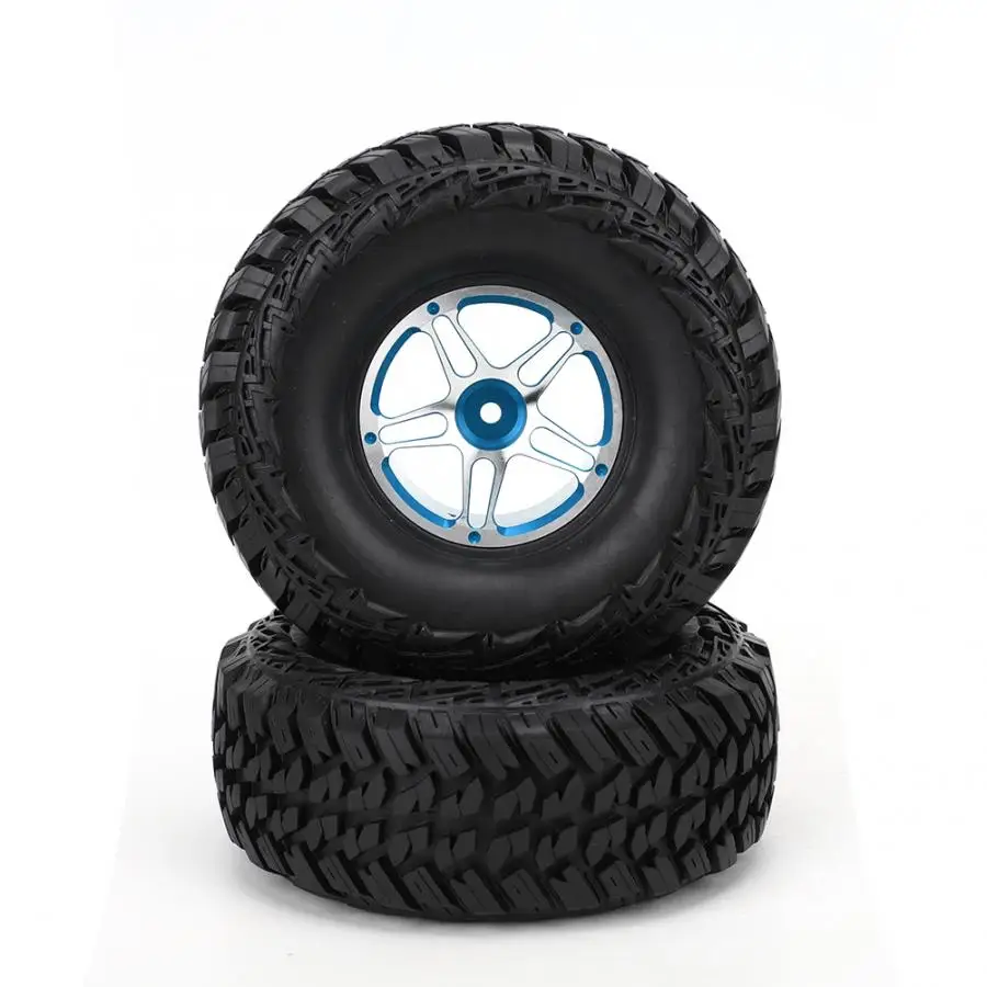 

Hot 2Pcs/lot 1.9in RC Tire Tyre Wheels Set Fit for RC 1/10 TRAXXAS HPI RC Crawler Truck Car Spare Parts Wheel Hub Rim Rubber Ti
